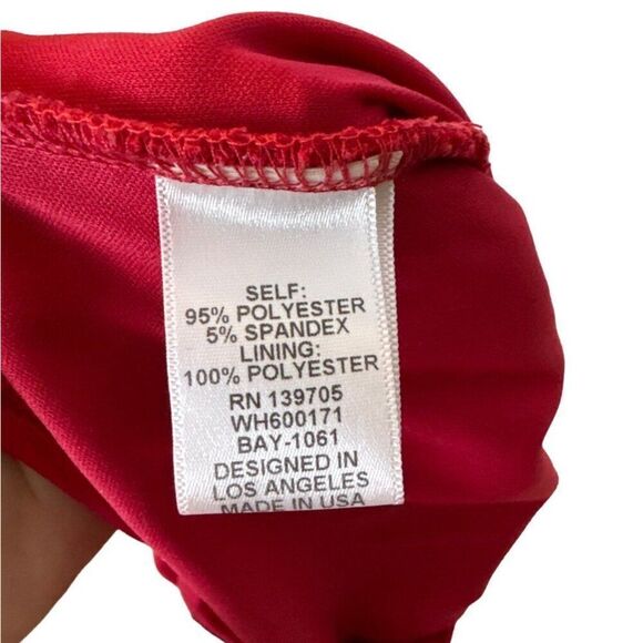 One-Shoulder Red Dress With Jewel Cuff By Emerald Sundae M - Picture 6 of 8